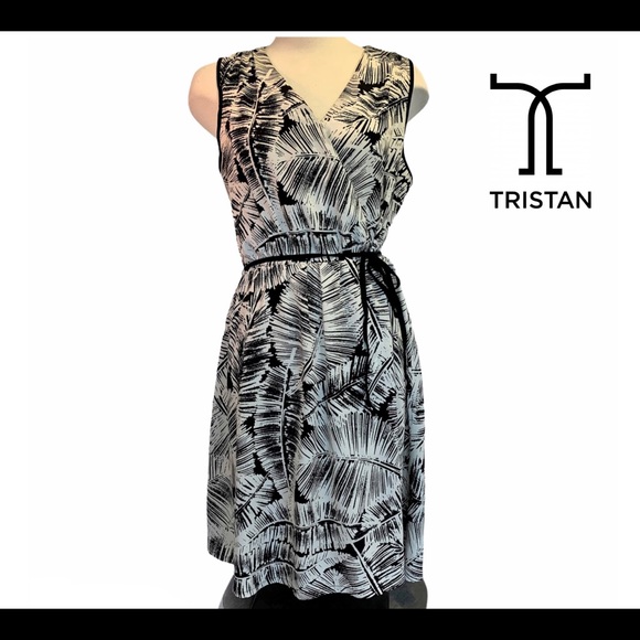 Tristan Black white floral dress Sz XL - Picture 1 of 5